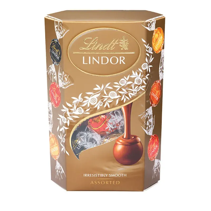 Bomboane de ciocolata asortate cu umplutura cremoasa Lindt Lindor, 200 g
