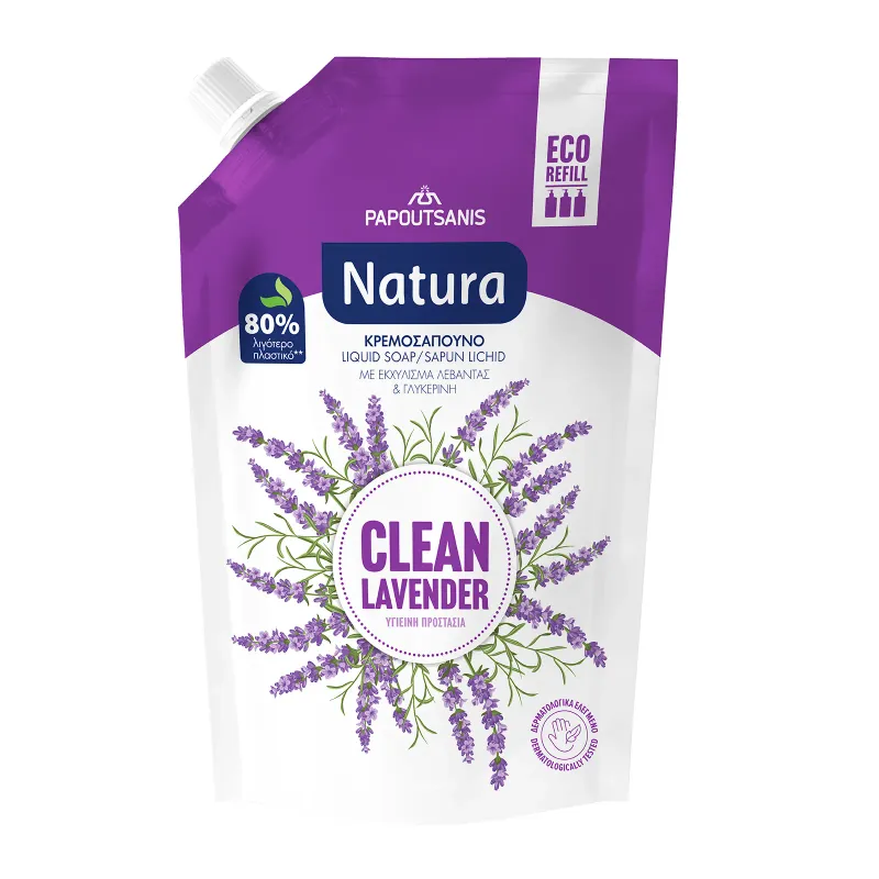 Rezerva sapun lichid Papoutsanis Clean Lavender, 0.75 l