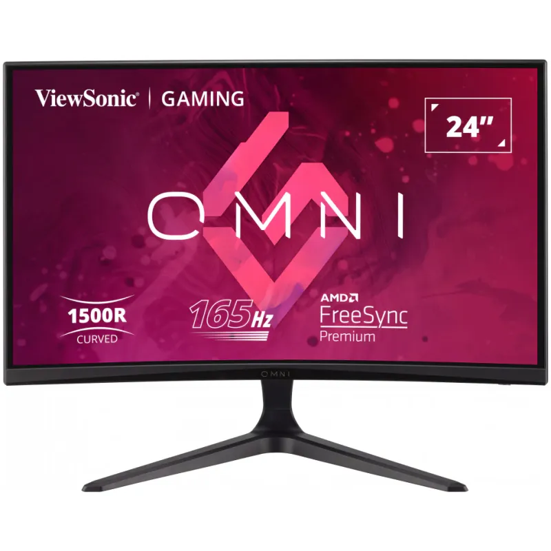 Monitor Gaming Curbat LED VA ViewSonic 24", Full HD (1920x1080), 165Hz, 1ms, AMD FreeSync™ Premium, 1500R, Boxe 2W x2, 2x HDMI, DisplayPort, Jack, VESA, negru
