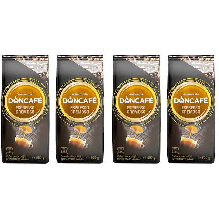 Pachet 4 x Cafea boabe Doncafe Espresso Cremoso, 500 g