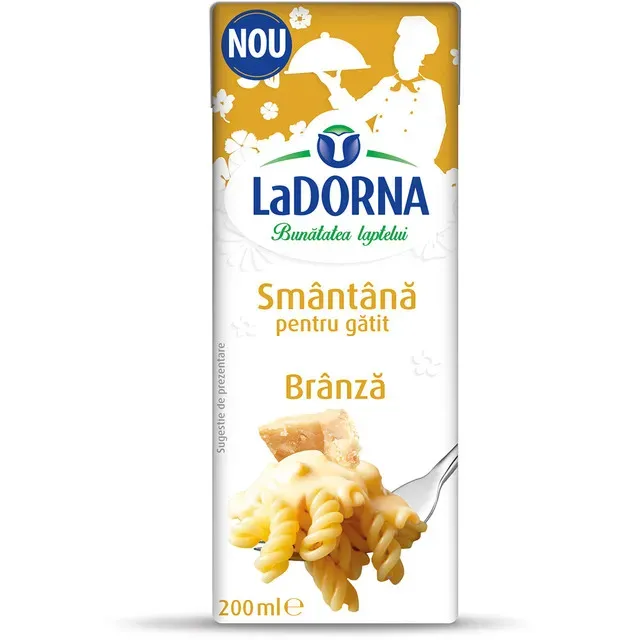 Smantana de gatit UHT cu aroma de branza LaDorna, 15% grasime, 200 ml