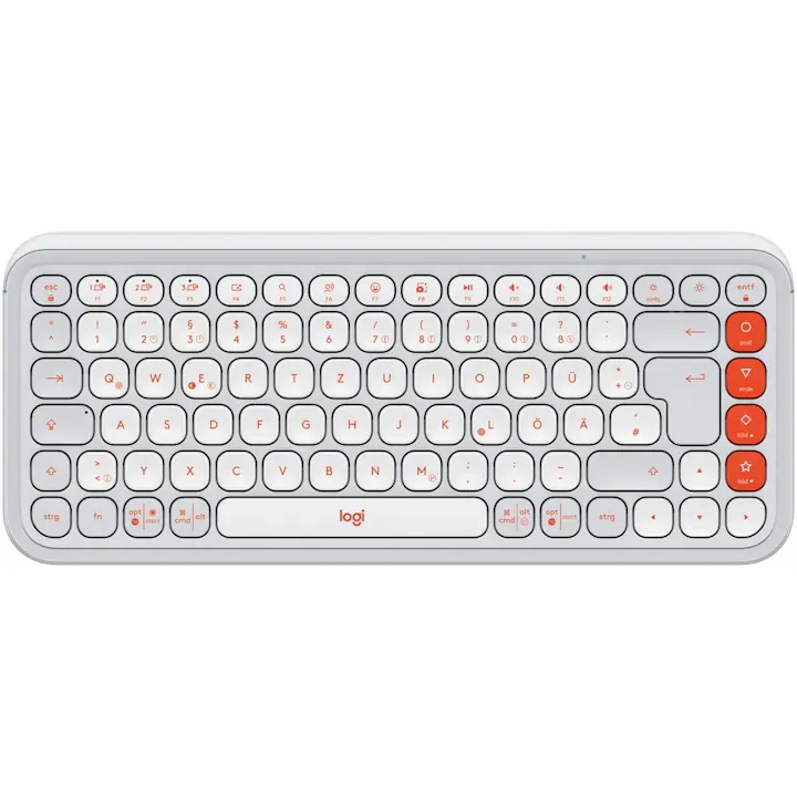 Tastatura Wireless Logitech POP ICON KEYS, Bluetooth, 3 Way Easy-Switch, Off-White