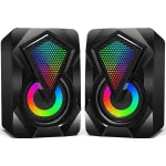 Boxe Gaming 2.0, conectare jack 3.5mm, alimentare USB, Boxe PC, stereo, iluminare RGB, Negre