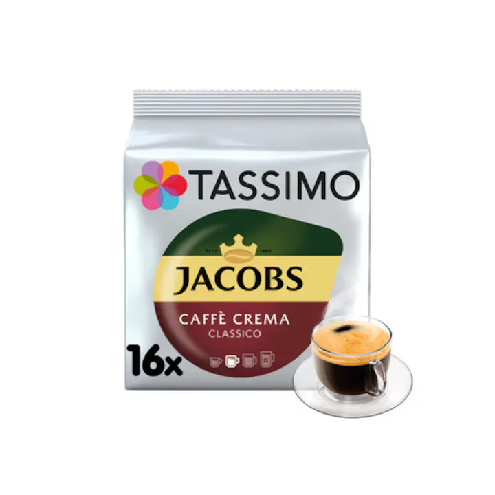 Cafe Tassimo Caffe Crema, 16 capsule, 112 g, cafea macinata, Germania
