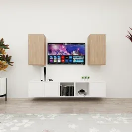 Biblioteca living M&M 13, stejar sonoma + alb, 200 cm, 7C