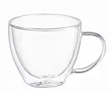 Set 2 cesti termice, sticla, 270 ml, Transparent