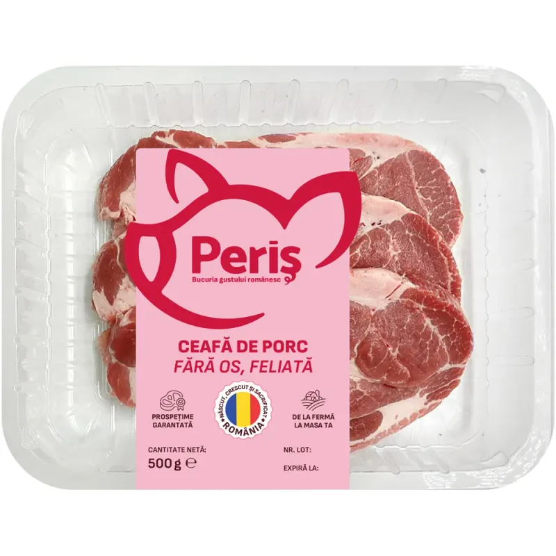 Ceafa de porc fara os Peris, feliata, 500 g