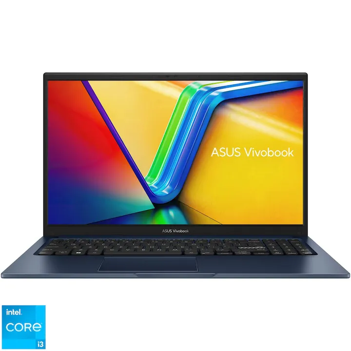 Laptop ASUS VivoBook 15 F1504ZA cu procesor Intel® Core™ i3-1215U pana la 4.40 GHz, 15.6", Full HD, IPS, 8GB DDR4 RAM, 512GB SSD, Intel® UHD Graphics, No OS, Quiet Blue