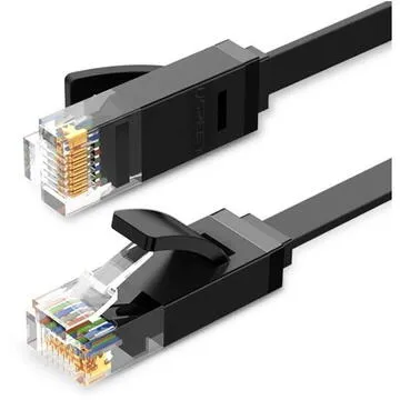 PATCH CORD UTP Ugreen Cat6, "NW102" fire din cupru, flat cable, viteza maxima 1 Gbps, 5m, negru "50176" (include TV 0.06 lei) - 6957303851768