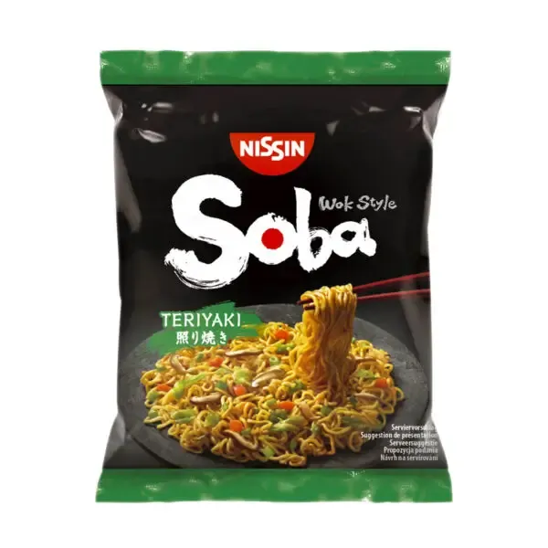 Taitei cu aroma de sos teriyaki Nissin Soba, 110 g