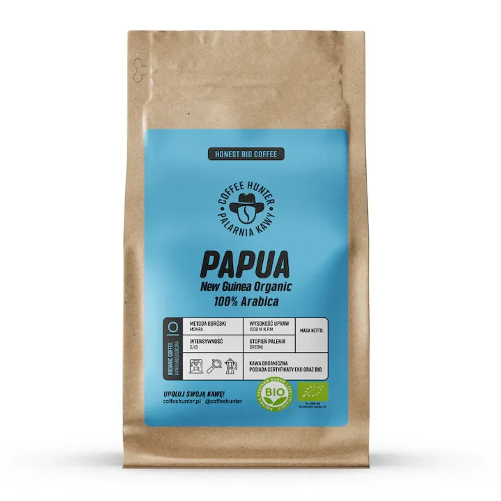 Cafea Organica Papua Noua Guinee, COFFEE HUNTER, 1000g, gust intens, note de mandarine