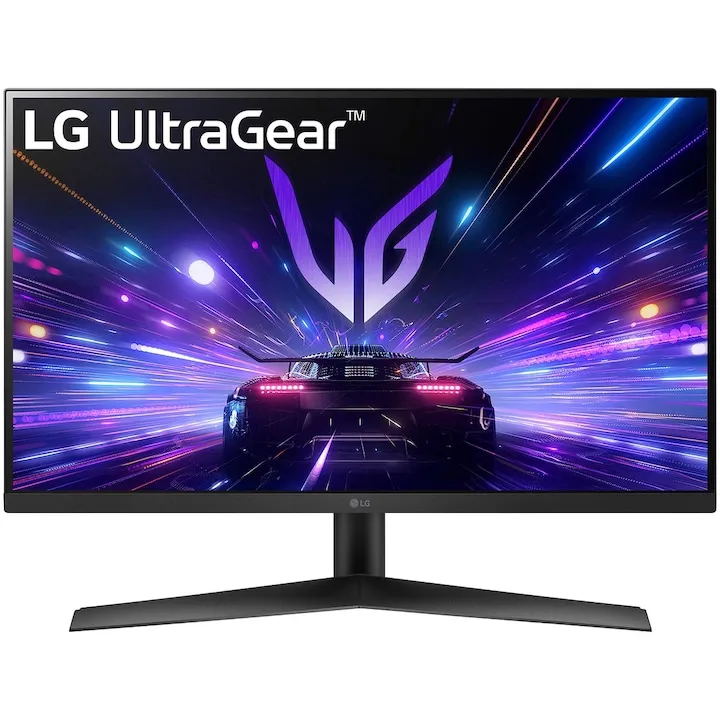 Monitor Gaming LG UltraGear™ 27GS60F-B, FHD (1920x1080), IPS, 180Hz, 1ms (GtG), Anti-Glare, NVIDIA G-Sync™ Compatible, AMD FreeSync™, HDR10, Black Stabilizer, FPS Counter, Flicker Safe, Dynamic Action Sync, Reader Mode, HDMI, DP, VESA 100x100mm, Negru