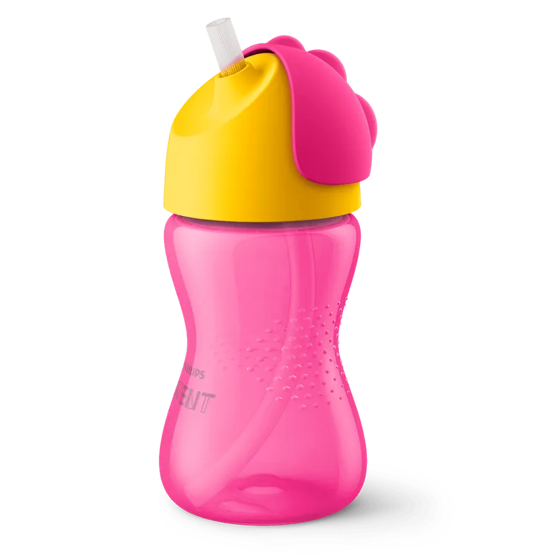 Cana cu pai flexibil Philips Avent SCF798/02, 300 ml, roz-galben