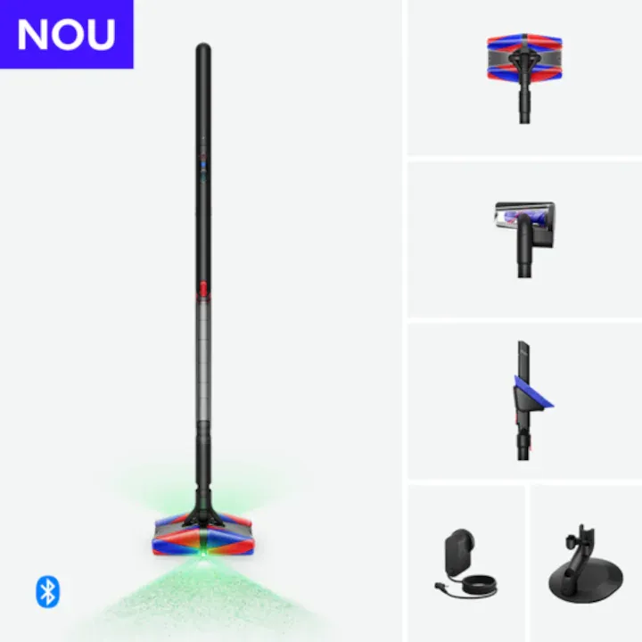 Aspirator vertical Dyson PencilVac Fluffycones, motor Hyperdymium, design ultra-subțire, capat de curățare cu LED, 95mm