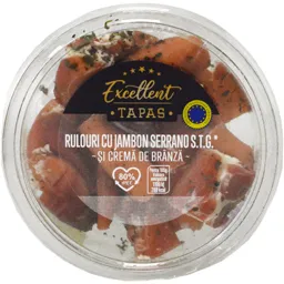 Rulouri din jambon Serrano cu crema de branza 85g
