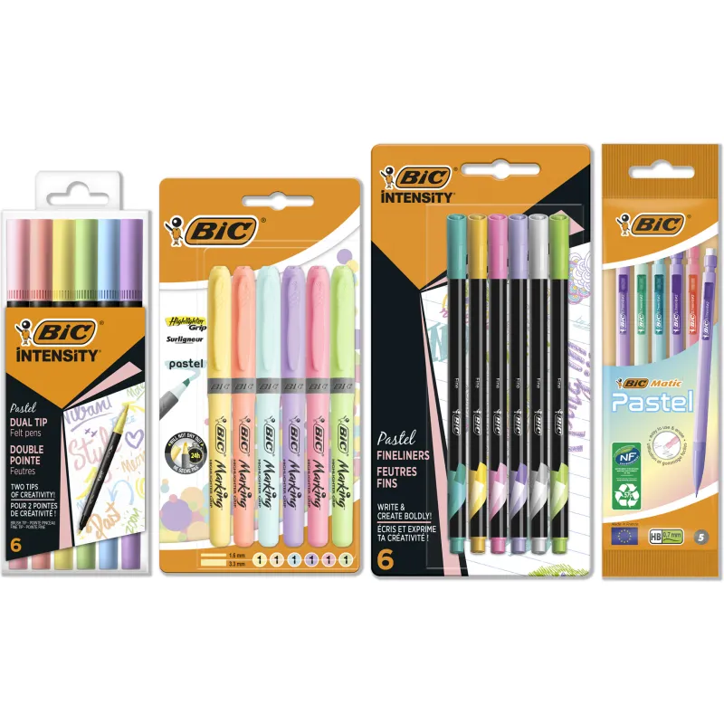 Pachet Instrumente de scris BIC pastel