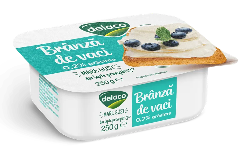 Branza de vaci proaspata Delaco, 0.2% grasime, 250 g