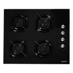 Plita incorporabila Hausberg HB-563NG, Gaz, 4 arzatoare, Sticla, Aprindere automata, Negru
