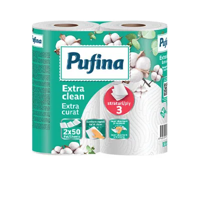 Prosop bucatarie extra 2 role 3 straturi Pufina