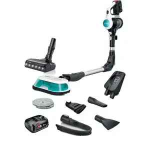 Aspirator vertical 2in1 BOSCH Unlimited 7 ProHygienic Aqua BCS712HYG5, 0.3l, 18V, autonomie max 80 min, alb-negru