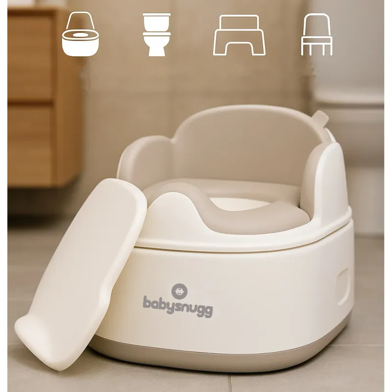 Olita multifunctionala 4 in 1 pentru copii – Reductor WC, Inaltator, Scaun, Recipient detasabil, Perna moale, Spatar ergonomic, Anti-alunecare, Anti-stropire, Capac inclus – Babysnugg