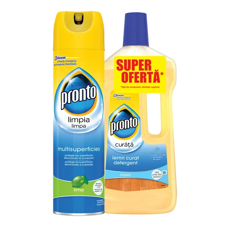Spray pentru multi-suprafete Lime Pronto + solutie pentru lemn Pronto