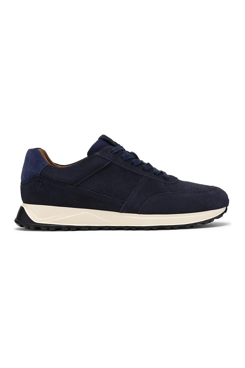 Clarks, Pantofi sport de piele intoarsa Radwell, Bleumarin, 8
