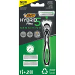 Aparat de ras BIC Hybrid 5 Flex Sensitive, 1 maner + 2 rezerve