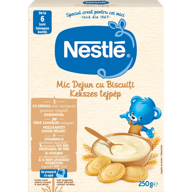 Cereale Nestle Mic Dejun cu biscuiti, de la 6 luni, 250 g