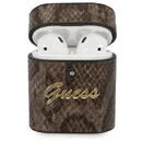 Guess GUACA2PUSNSMLBR AirPods cover brązowy/brown Python Collection