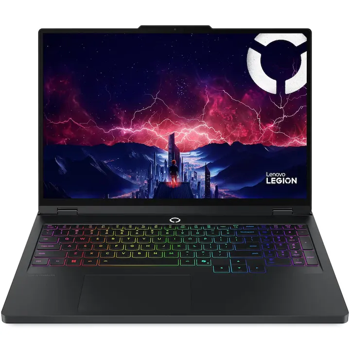 Gaming Lenovo Legion Pro 5 16ADR10 cu procesor AMD Ryzen™ 9 8940HX pana la 5.3GHz, 16" WQXGA, IPS, 240Hz, 16GB DDR5, 1TB SSD, NVIDIA® GeForce RTX™ 5060 8GB GDDR7, NO OS, Eclipse Black, 3y on-site Premium Care