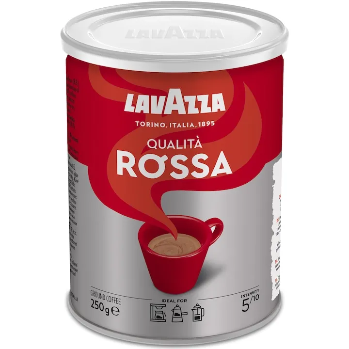 Cafea macinata, Lavazza Qualita Rossa, cutie metalica, 250 g