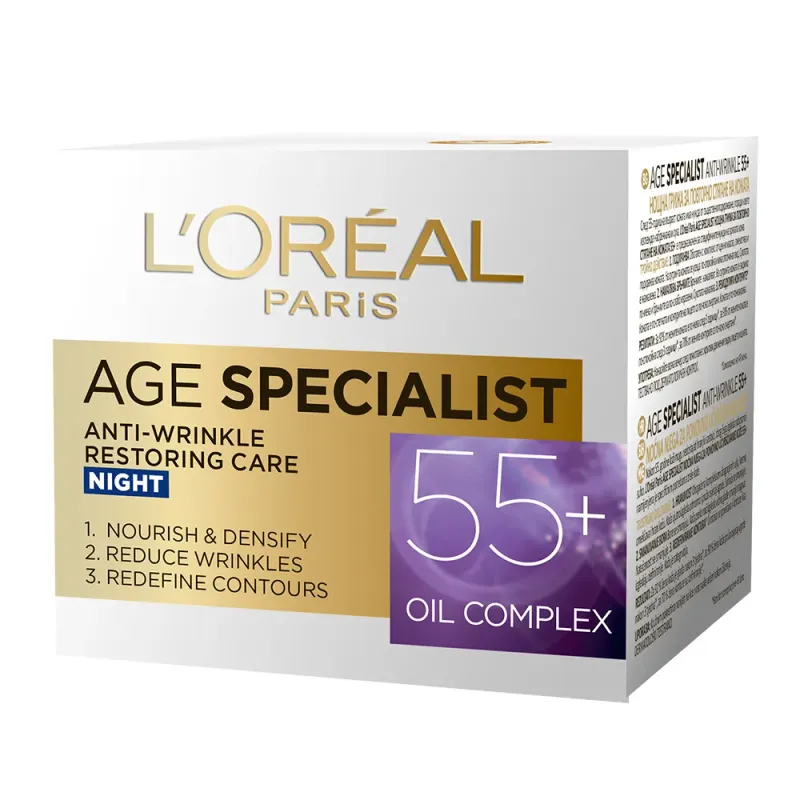 Crema antirid pentru fata L'Oreal Paris Age Specialist 55+ de noapte 50 ml
