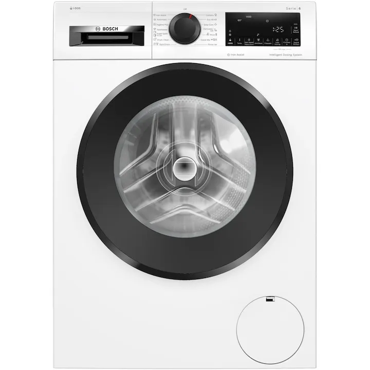Masina de spalat rufe Bosch WGG244F3BY, 9 kg, 1400 rpm, Clasa A, i-DOS, Iron Assist, Speed Perfect, Motor EcoSilence Drive, Alb