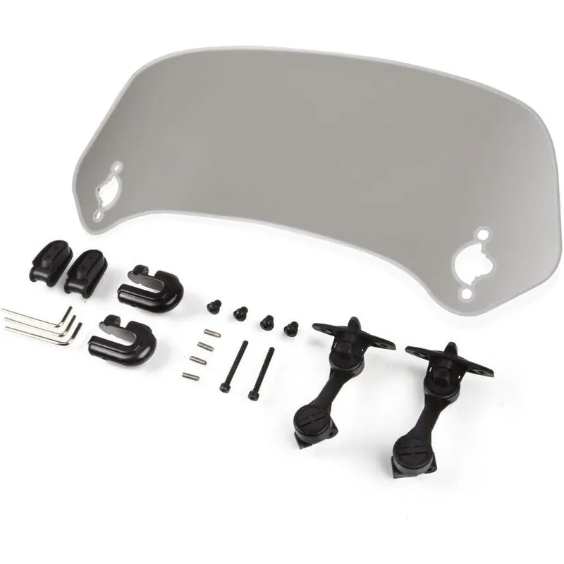 Parbriz universal pentru motociclete, WALALLA, usor de instalat si demontat, reglabil, 28cm, universal, potrivit pentru majoritatea motocicletelor si scuterelor, gri