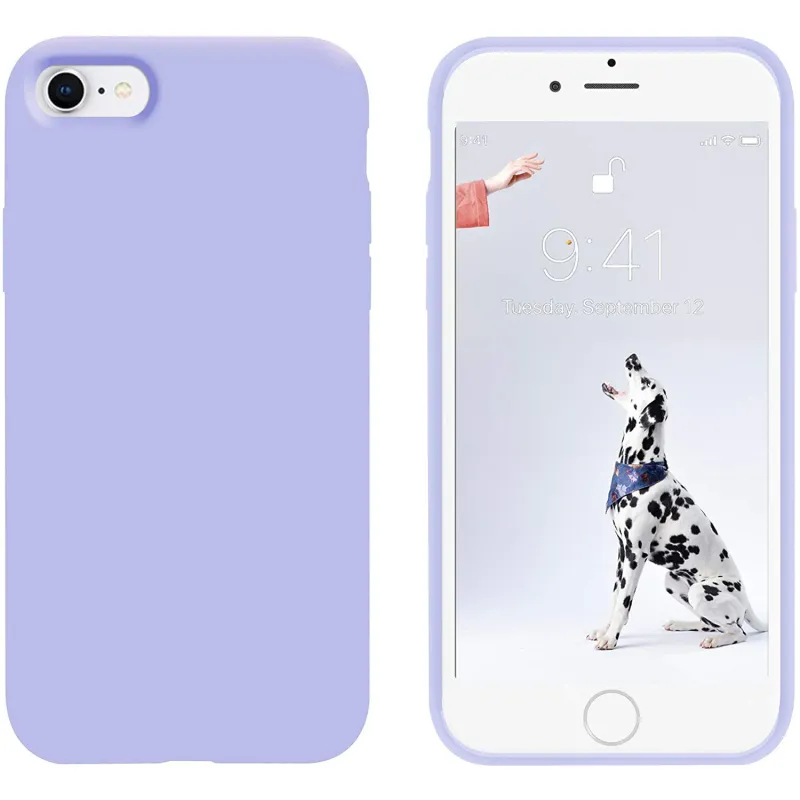 Husa compatibila cu iPhone 7 / iPhone 8, ultra slim silicon, interior din catifea, Mov, PlanetPhone