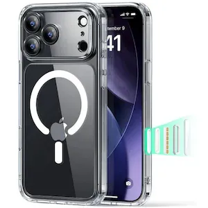 Husa ESR Classic HaloLock Compatibila Cu iPhone 17 Pro Max, Functie MagSafe, Protectie La Camera, Colturi Intarite, Clear