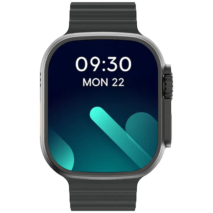 Ceas Smartwatch Smarty® Microwear Ultra3 Pro (2025) v2, Display 2.2" IPS Touch, ECG, NFC, Apeluri si Notificari, SpO2, Puls, Termometru, Somn, Ritm Cardiac, Incarcare Wireless, Sport, IP68, Negru
