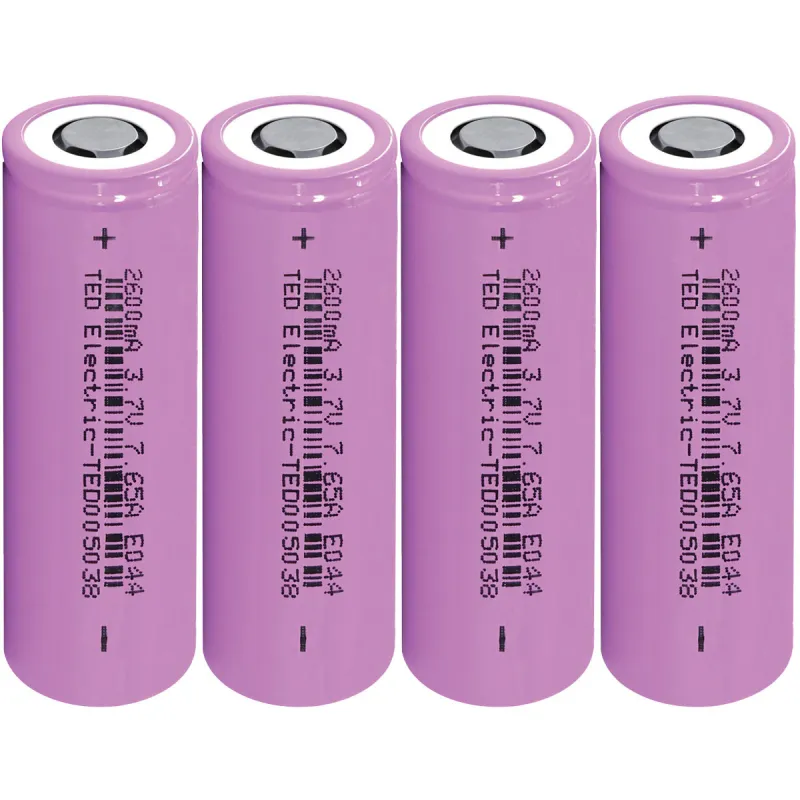 Baterii Reincarcabile 18650 ISR Li-Ion 3.6V 2600mAh 4 BUCATI 2.6A cu Descarcare Maxima 7.65A, TED Electric