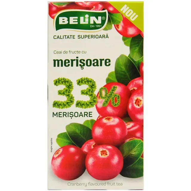 Ceai cu 33% merisoare Belin, 20 pliculete