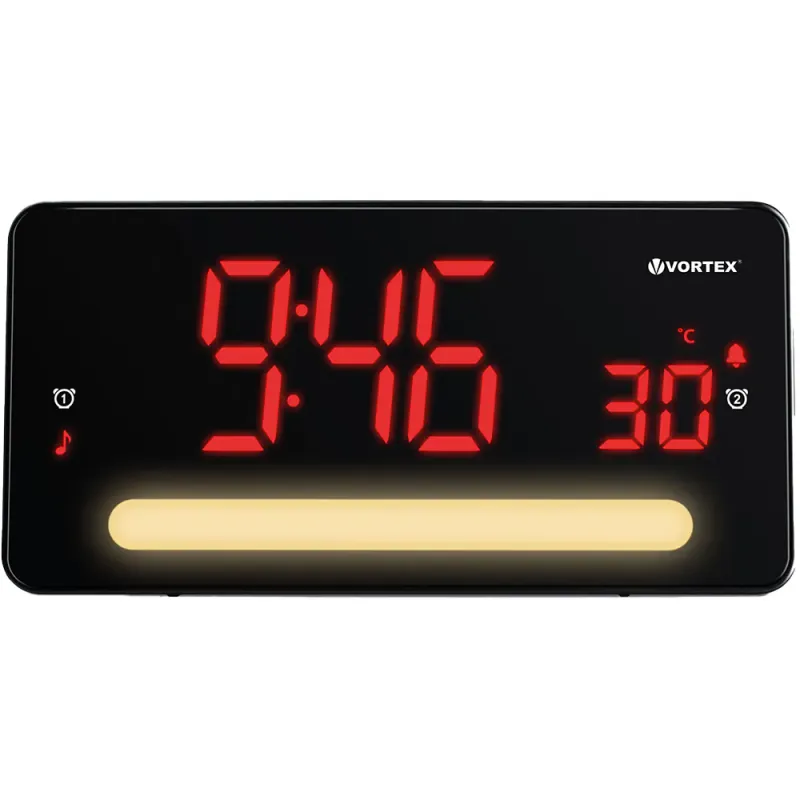 Radio cu ceas VORTEX VO2615, FM, negru
