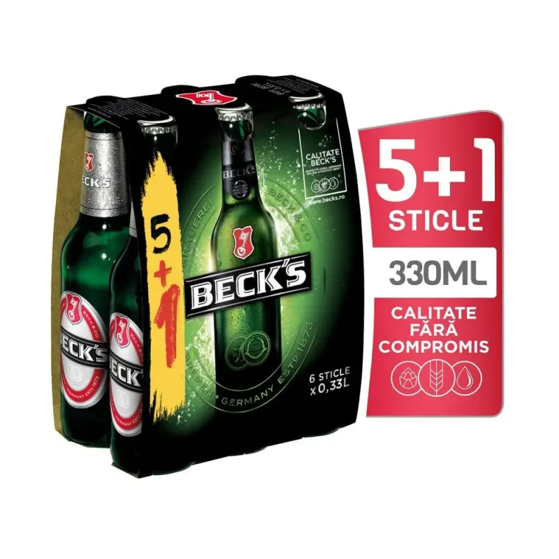Bere blonda Beck's, 5+1 x 0.33 l