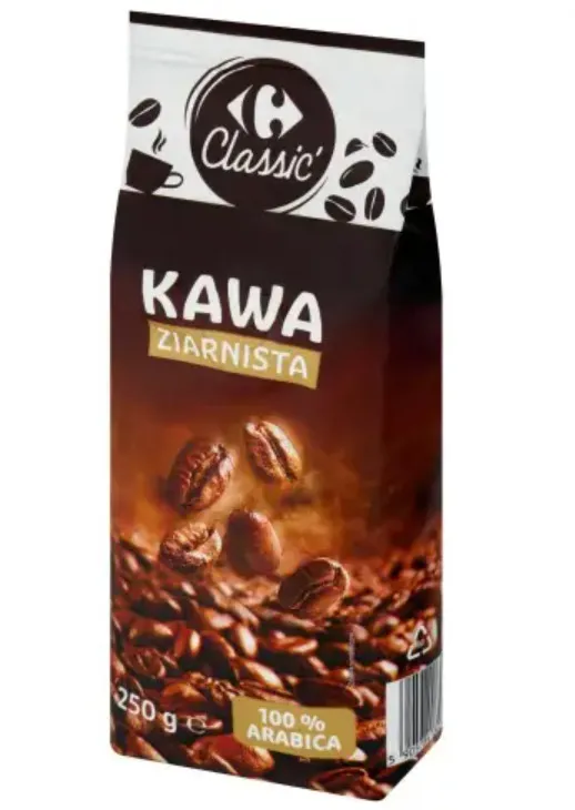 Carrefour Classic Boabe De Cafea Prajite, Varietate 100% Arabica 250G