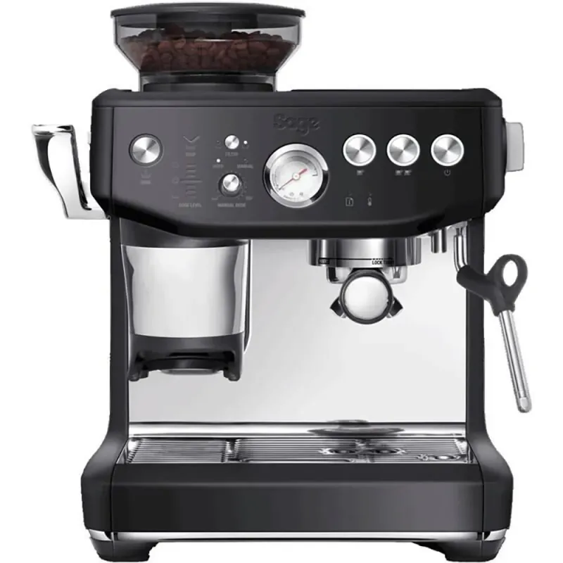 Espressor manual SAGE Express Impress SES876BTR, 2l, 1850W, 15 bar, sistem termic Thermocoil, negru-argintiu