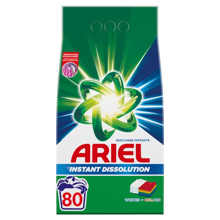 Detergent de rufe pudra Ariel White & Colors, 80 spalari