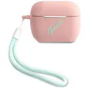 Guess Husa Silicon Vintage Airpods Pro Roz / Verde (cu breloc)