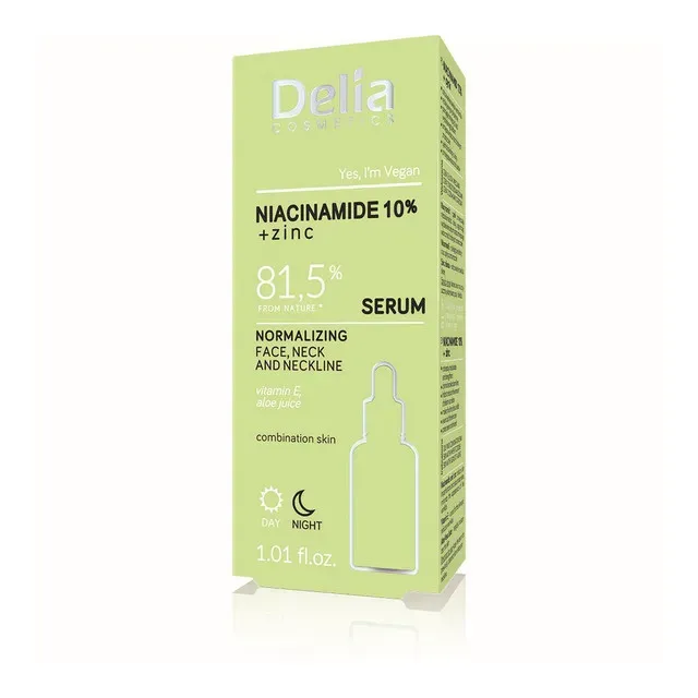 Ser pentru fata, gat si decolteu Delia Cosmetics Niacinamide, 30 ml