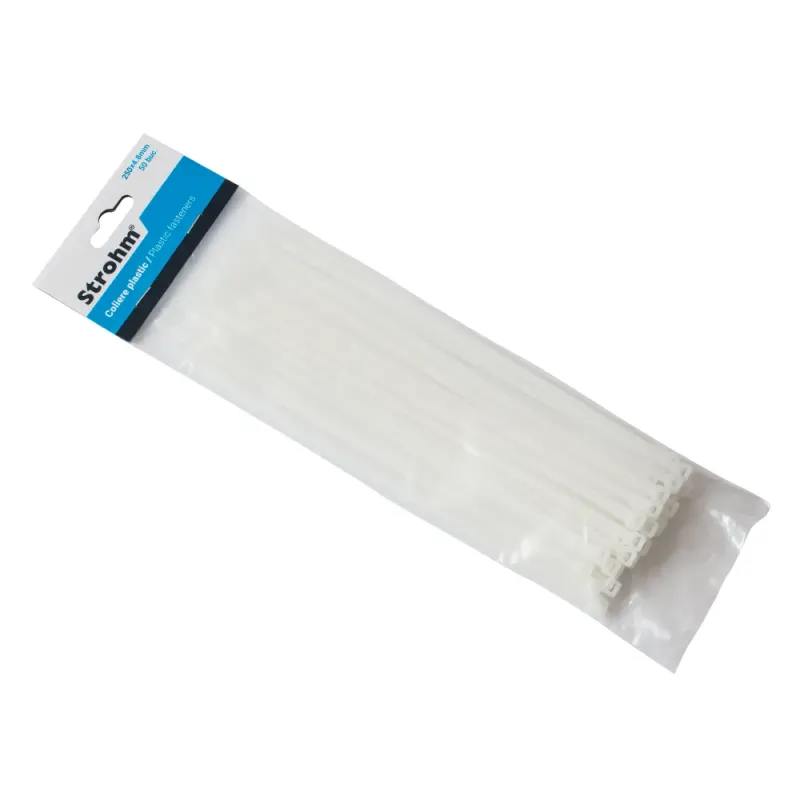 Colier din plastic Strohm cu dimensiunea de 250 x 4.8 mm 50 de bucati