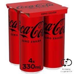 Bautura racoritoare carbogazoasa fara zahar 4x330ml