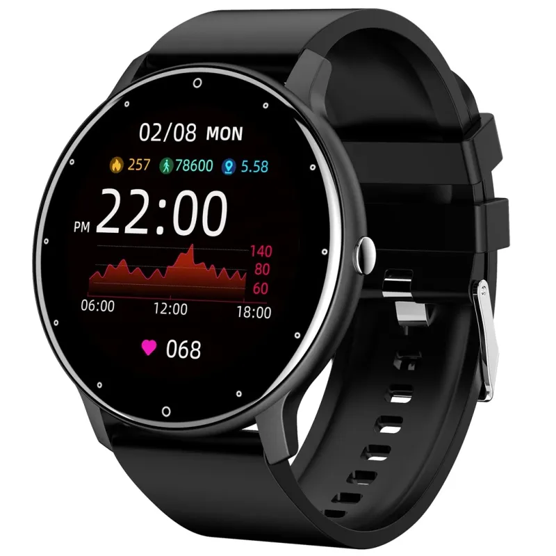 Ceas smartwatch si bratara fitness, GO4FIT®, model GF03, Apeluri, Microfon, Difuzor, Notificari/Sms/Social Media, monitorizare activitati fizice, somn, ritm cardiac, pedometru, player muzica, rezistent la apa, negru